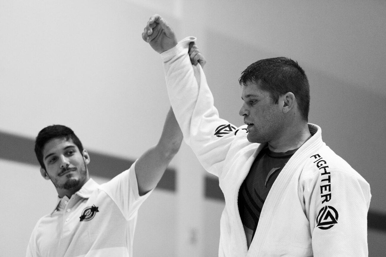 Orry Elor having his hand raised after a Jiu Jitsu match