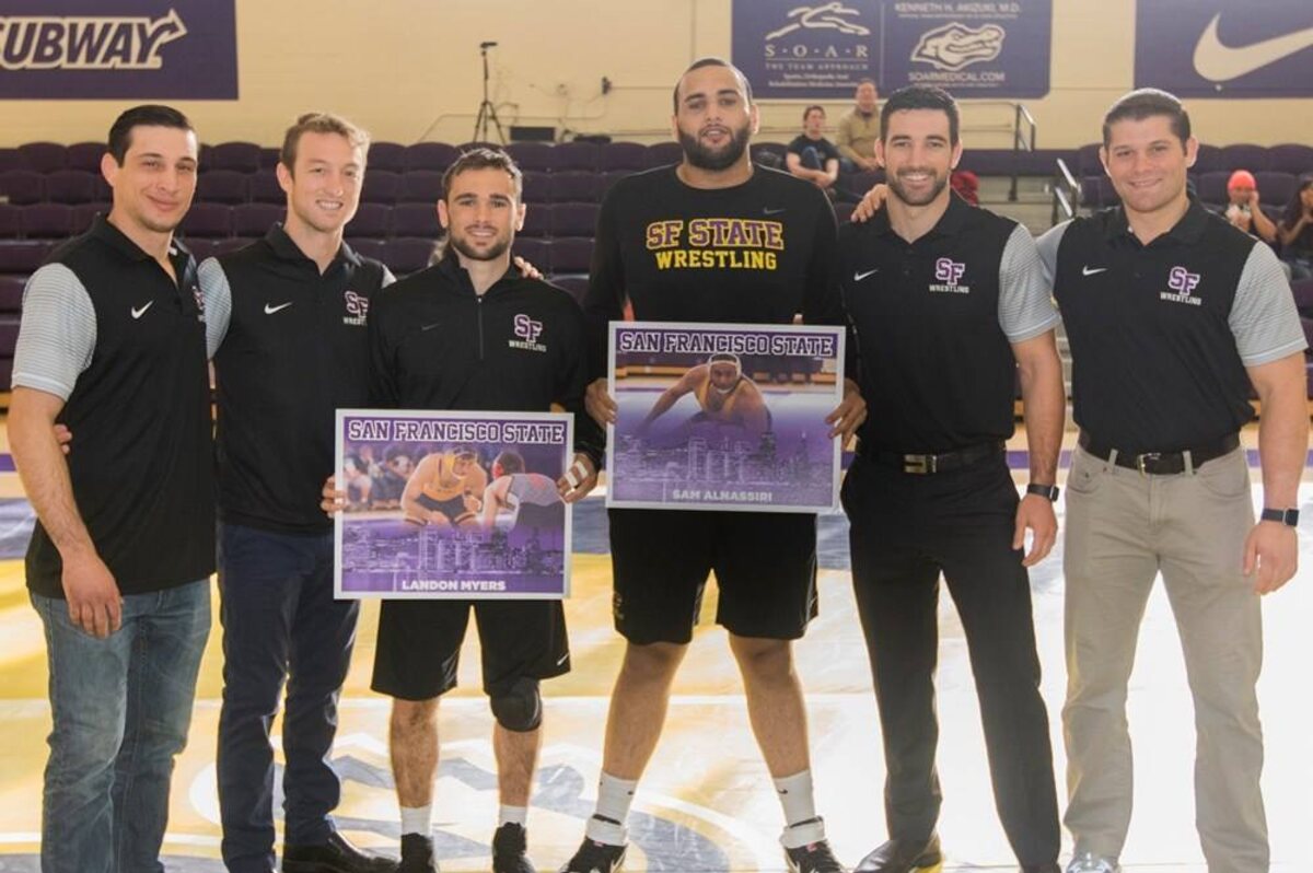 Orry Elor with the San Francisco State wrestling coaching staff, 2018