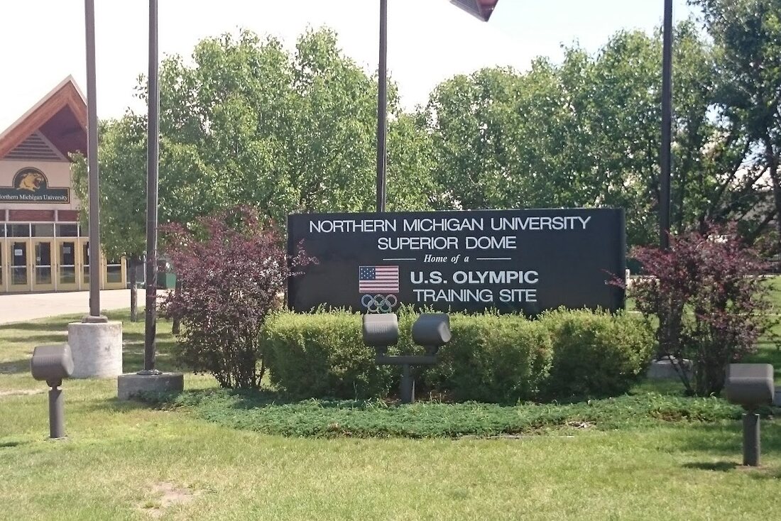 The Northern Michigan University Superior Dome sign, home of a U.S. Olympic Training Site